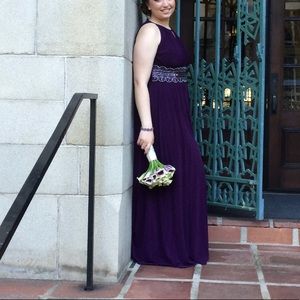 BEAUTIFUL FLOOR LENGH DARK PURPLE GOWN